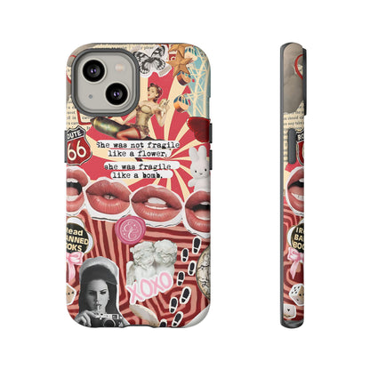 Feminine Aesthetic Retro Collage Tough Phone Case