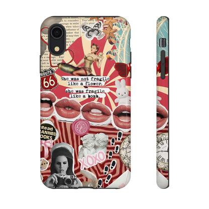 Feminine Aesthetic Retro Collage Tough Phone Case