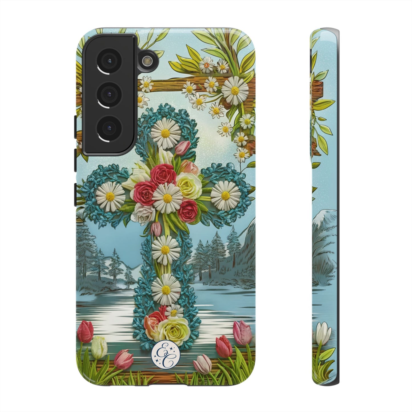 Floral Cross Tough Phone Case