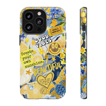 Yellow and Blue Collage Tough Phone Case