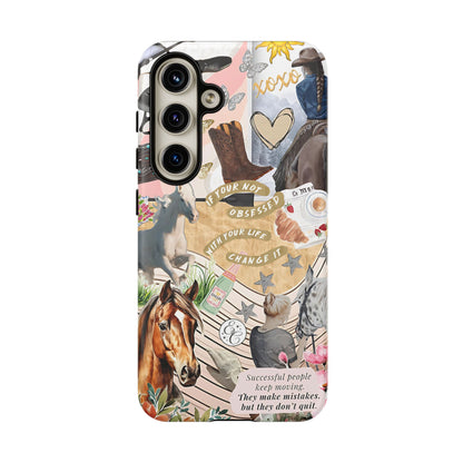 Equestrian Cowgirl Collage Tough Phone Case