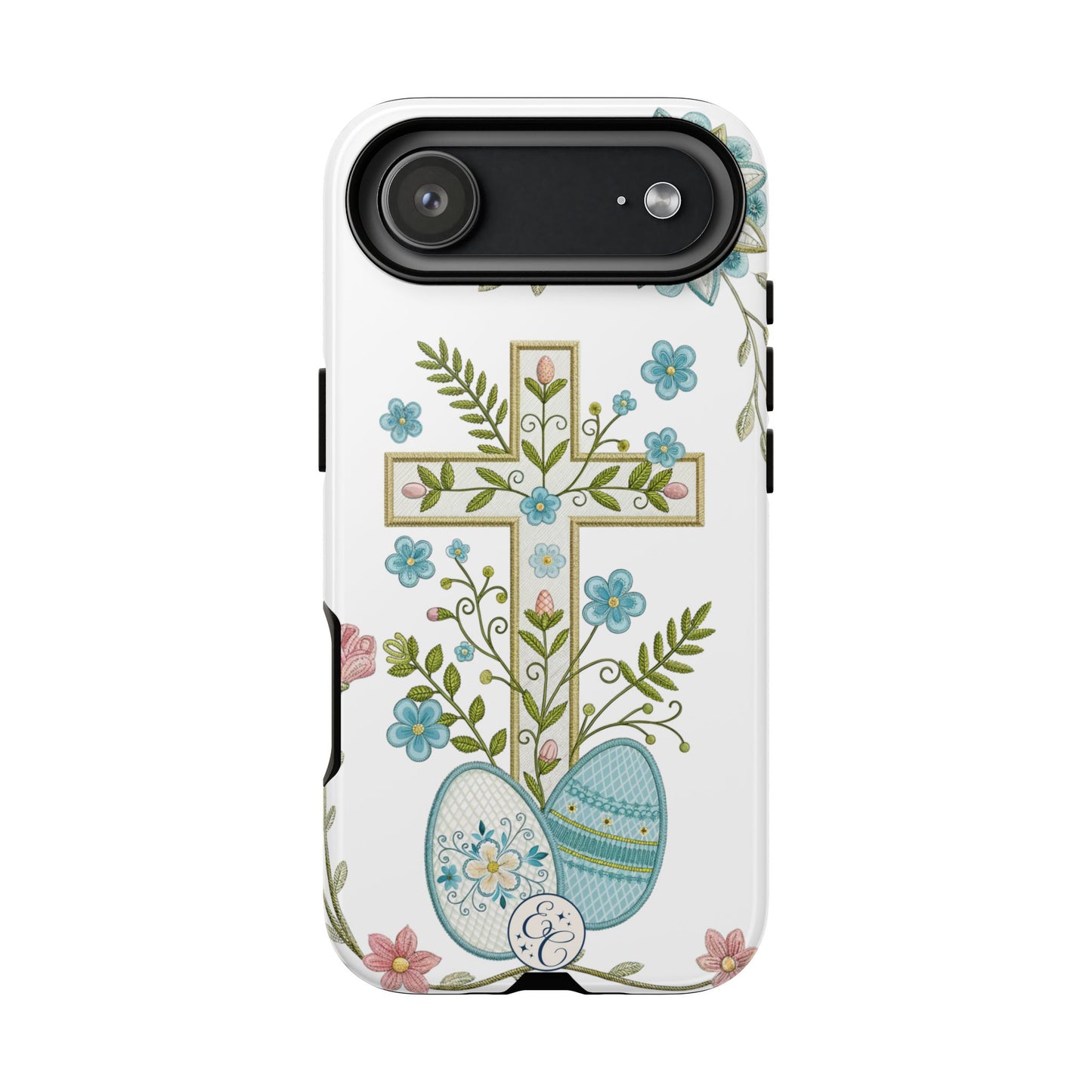 Vintage Easter Floral Cross Tough Phone Case
