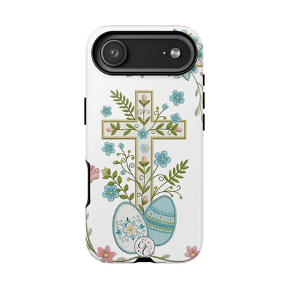 Vintage Easter Floral Cross Tough Phone Case