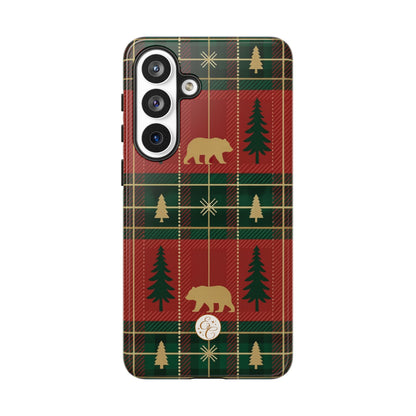 Christmas Bear Plaid Phone Case