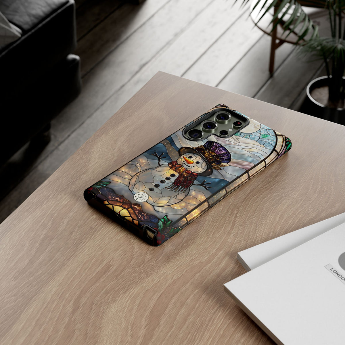 Snowman Stained Glass Phone Case