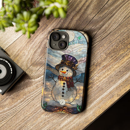 Snowman Stained Glass Tough Phone Case