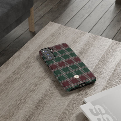 Green & Burgundy Plaid Tough Phone Case