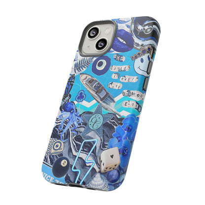 Eclectic Blue Collage Tough Phone Case
