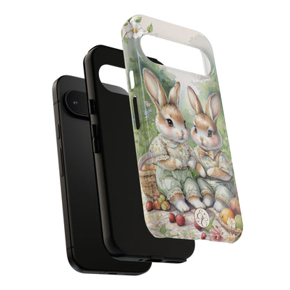 Vintage Bunny Picnic Tough Phone Case