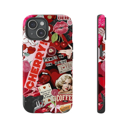 Cherry Theme Retro Collage Tough Phone Case