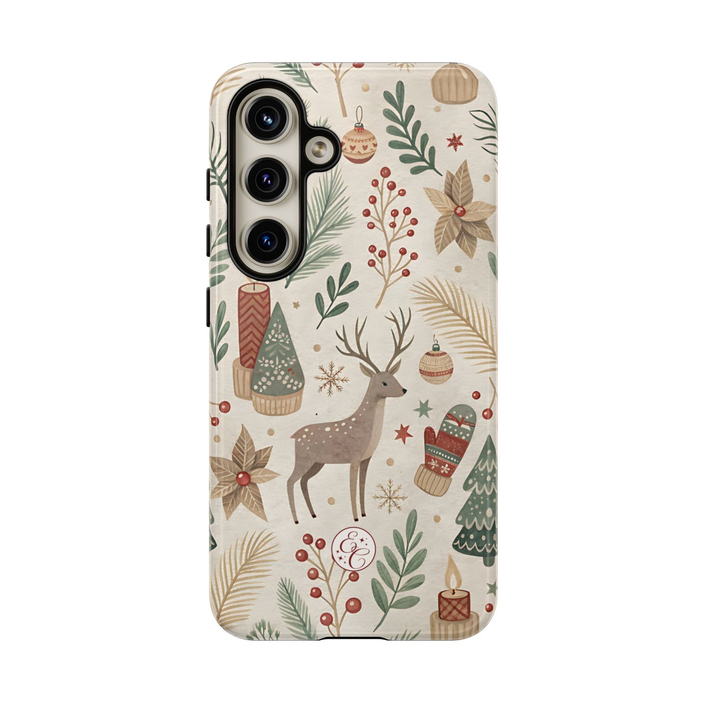 Rustic Christmas Reindeer Tough Phone Case