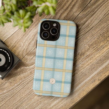 Blue Winter Plaid Tough Phone Case