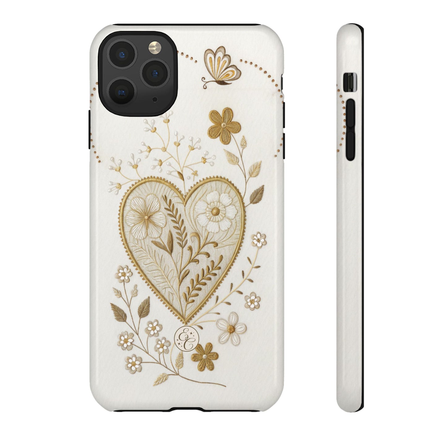 Floral Heart Design Tough Phone Case