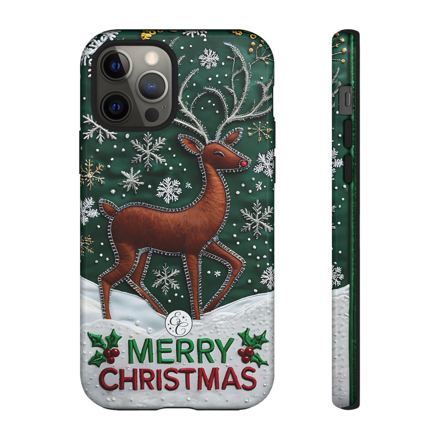 Merry Christmas Reindeer Tough Phone Case