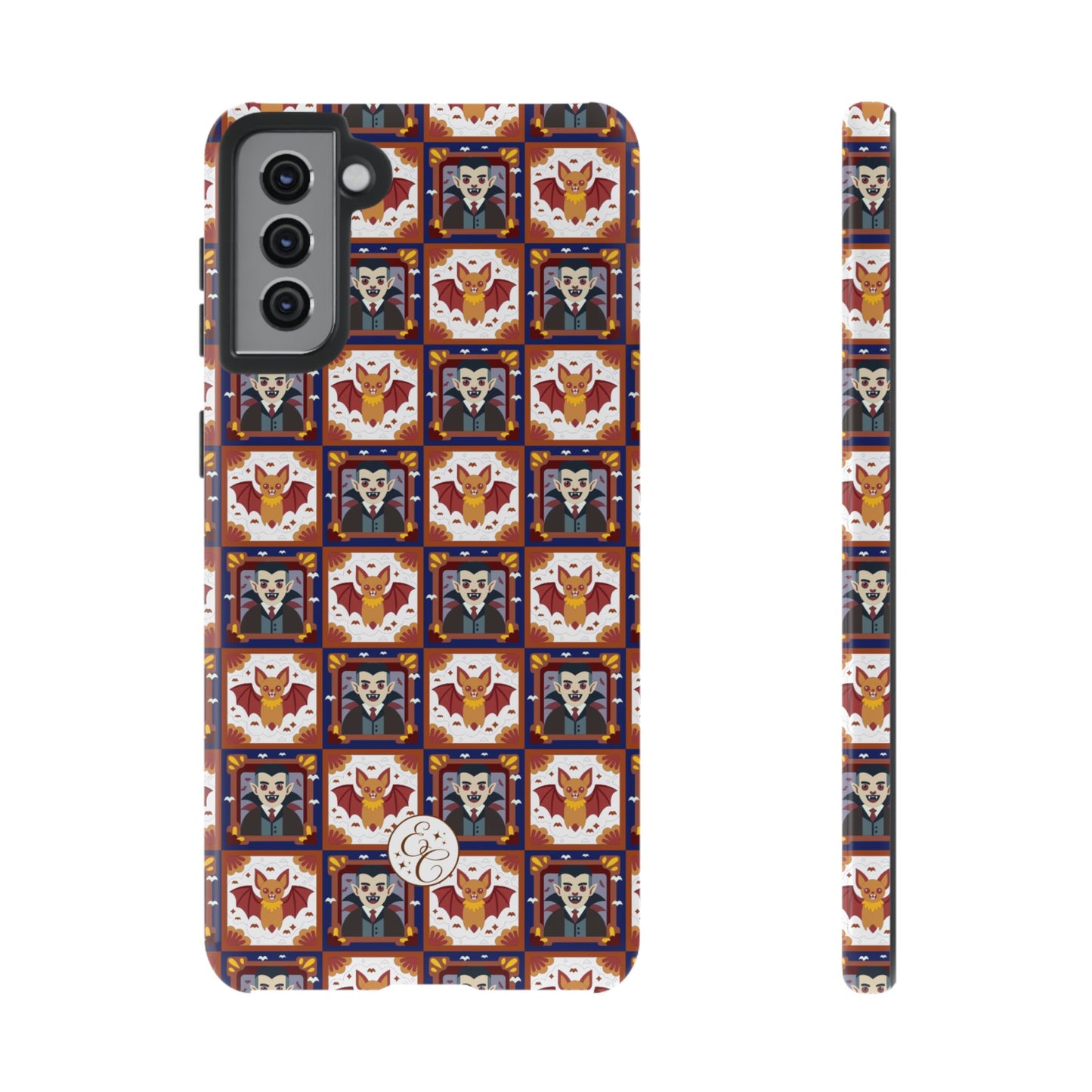 Dracula & Bat Pattern Tough Phone Case