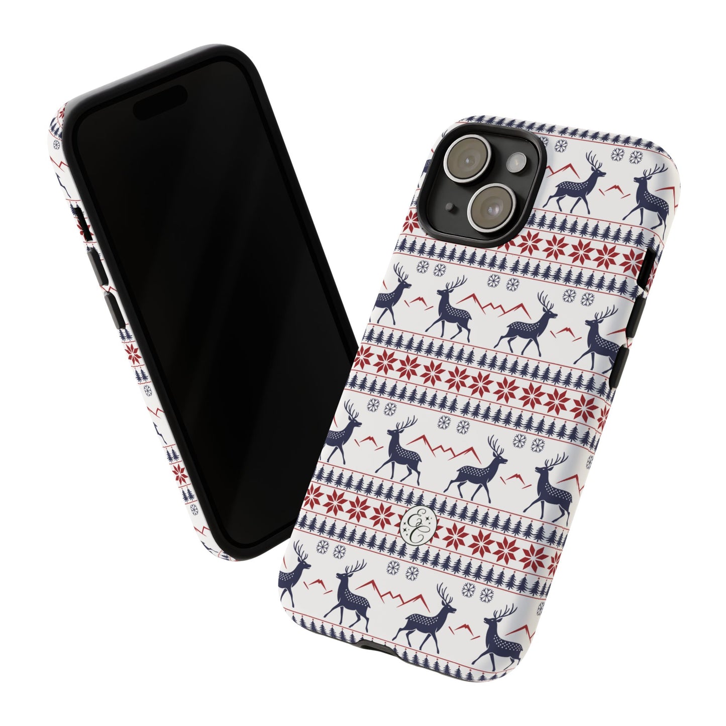 Christmas Reindeer Pattern Tough Phone Case