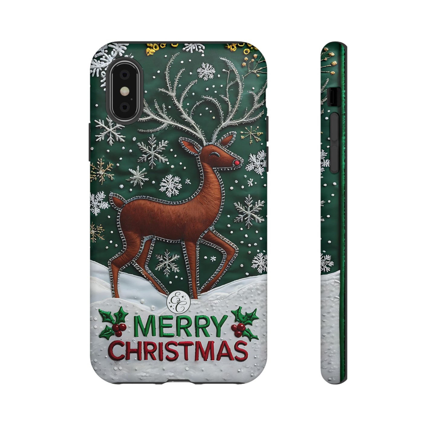 Merry Christmas Reindeer Tough Phone Case