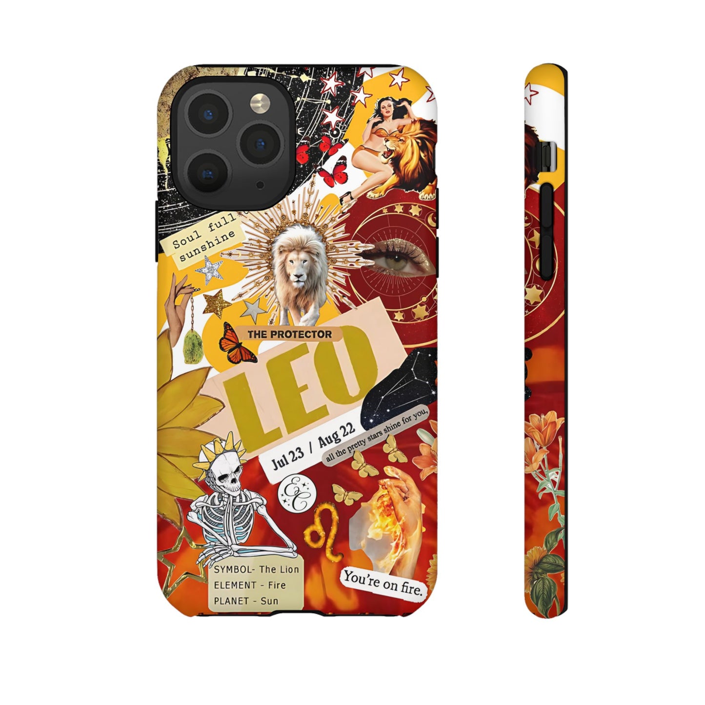 Leo Vintage Zodiac Collage Tough Phone Case