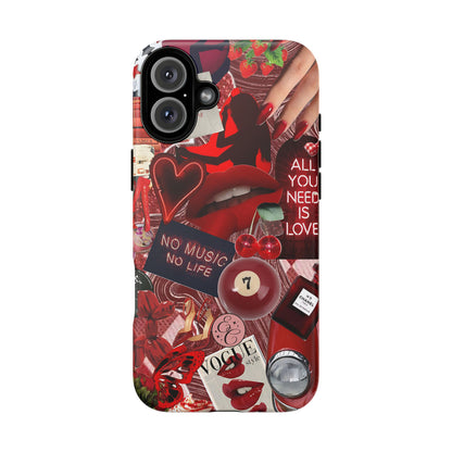 Red Aesthetic Collage Tough Phone Case