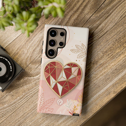 Geometric Heart Tough Phone Case