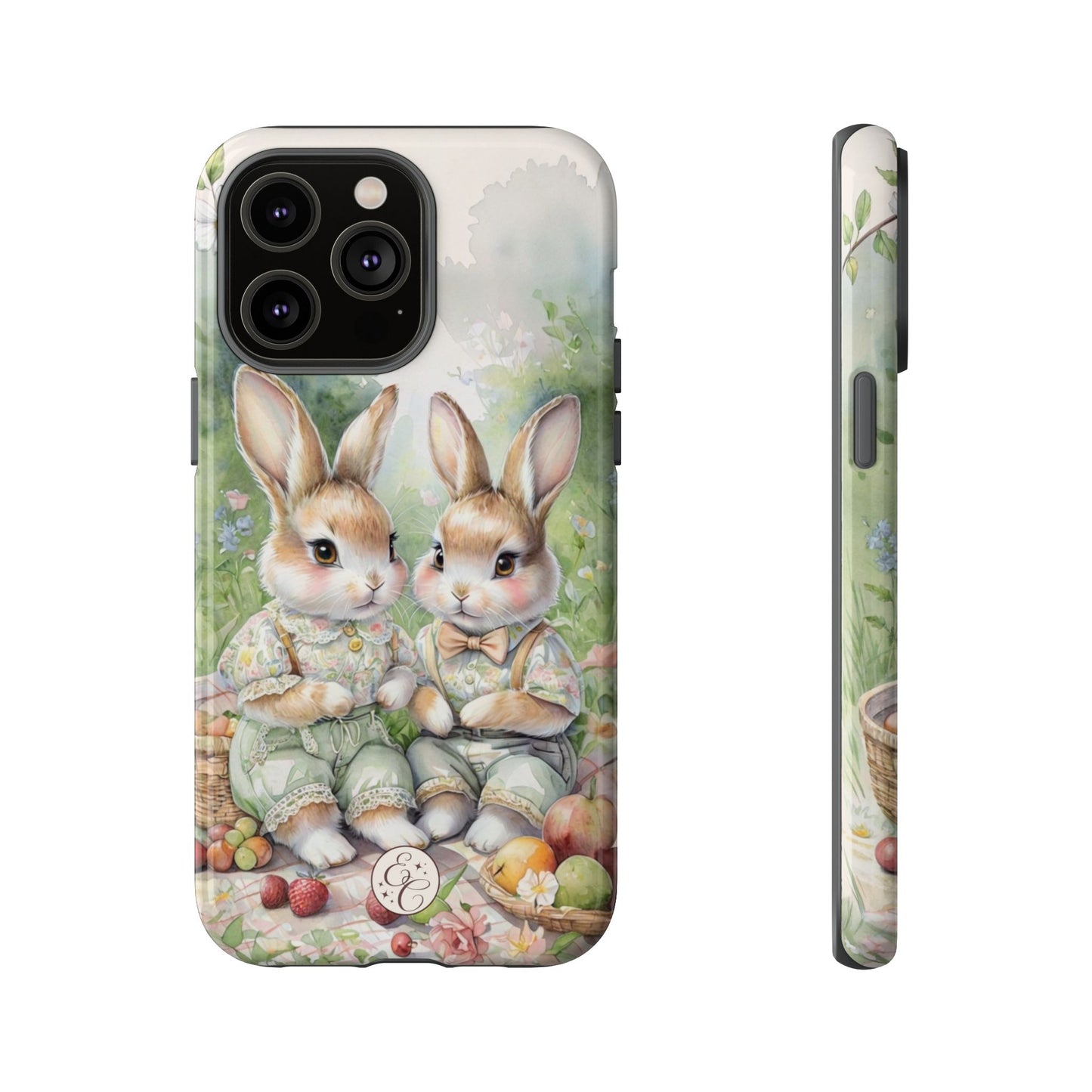 Vintage Bunny Picnic Tough Phone Case
