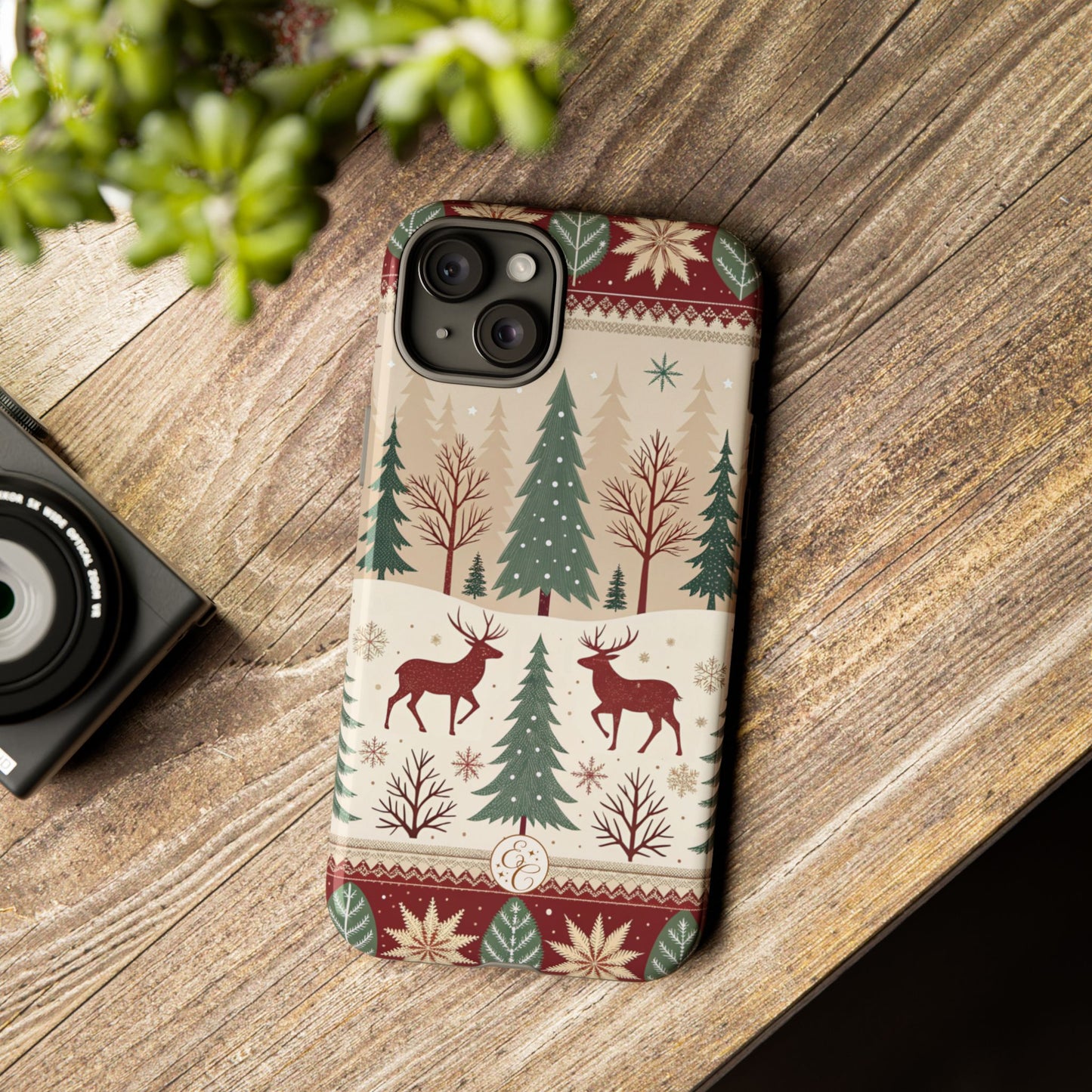 Vintage Christmas Reindeer Tough Phone Case