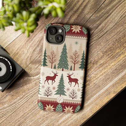 Vintage Christmas Reindeer Tough Phone Case