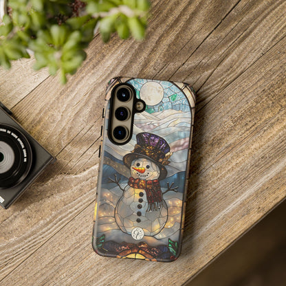 Snowman Stained Glass Tough Phone Case