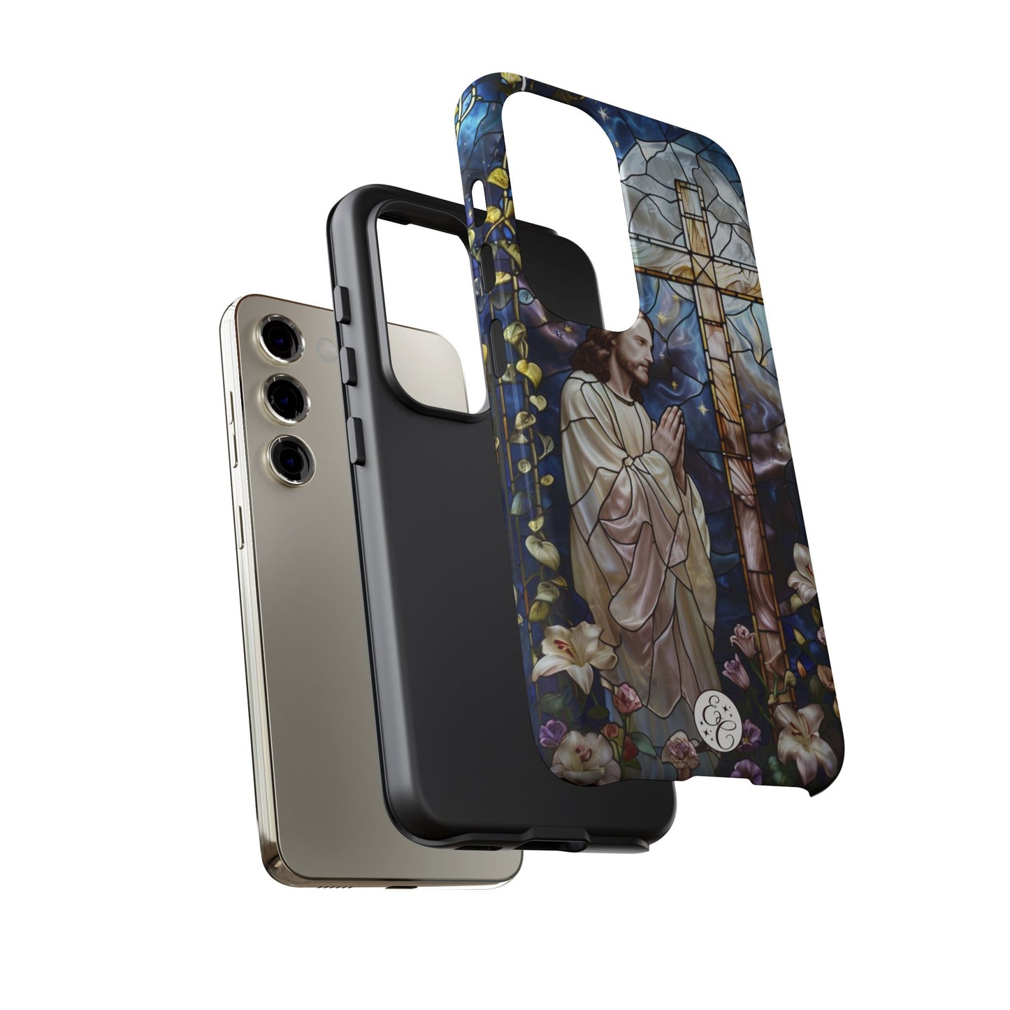 Jesus Praying Stained Glass Tough Phone Case