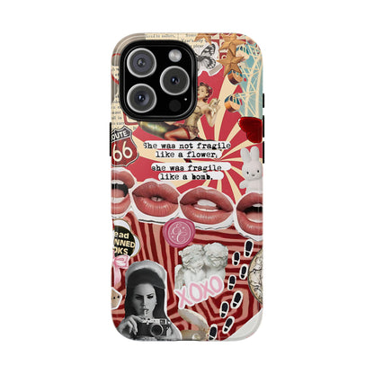 Feminine Aesthetic Retro Collage Tough Phone Case