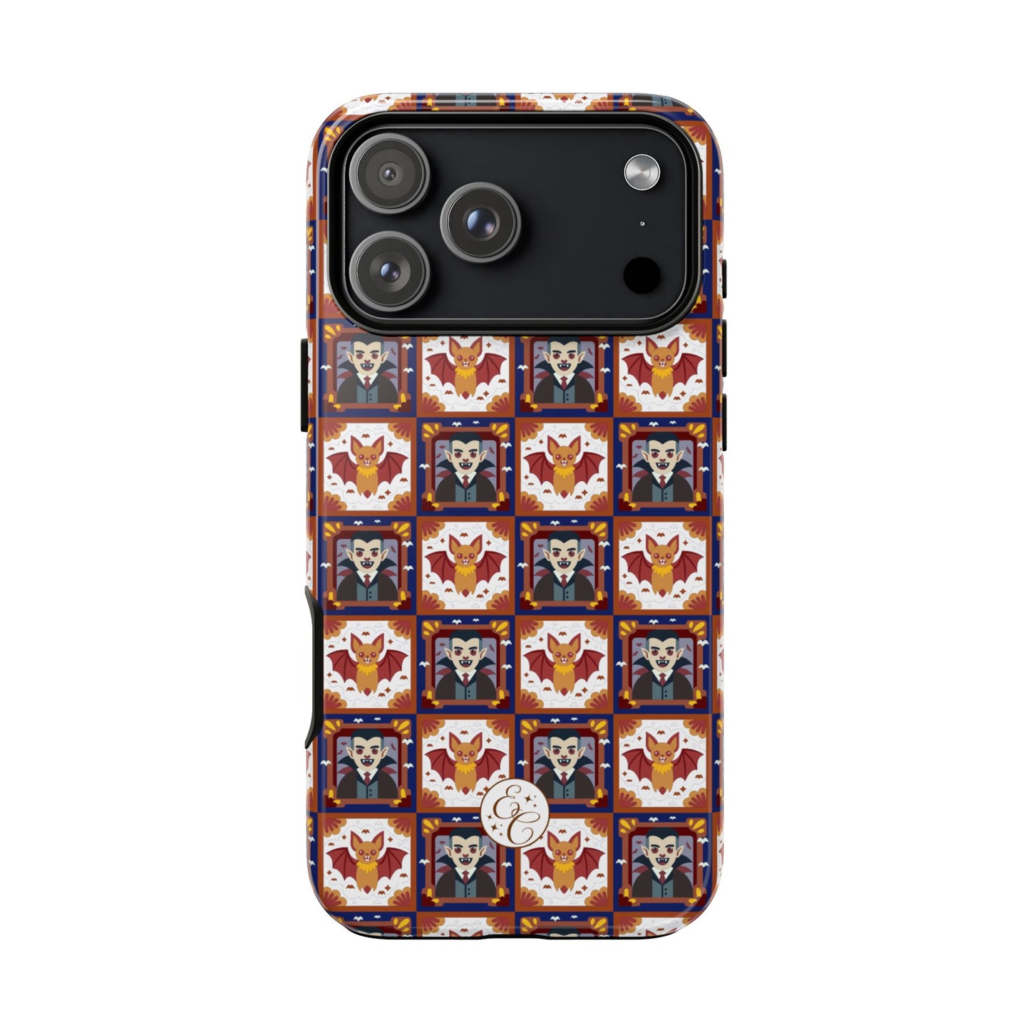Dracula & Bat Pattern Tough Phone Case