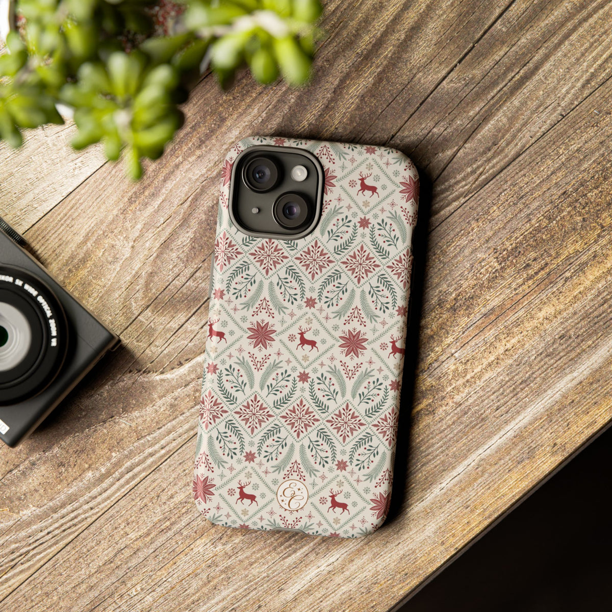 Red Reindeer Christmas Pattern Phone Case
