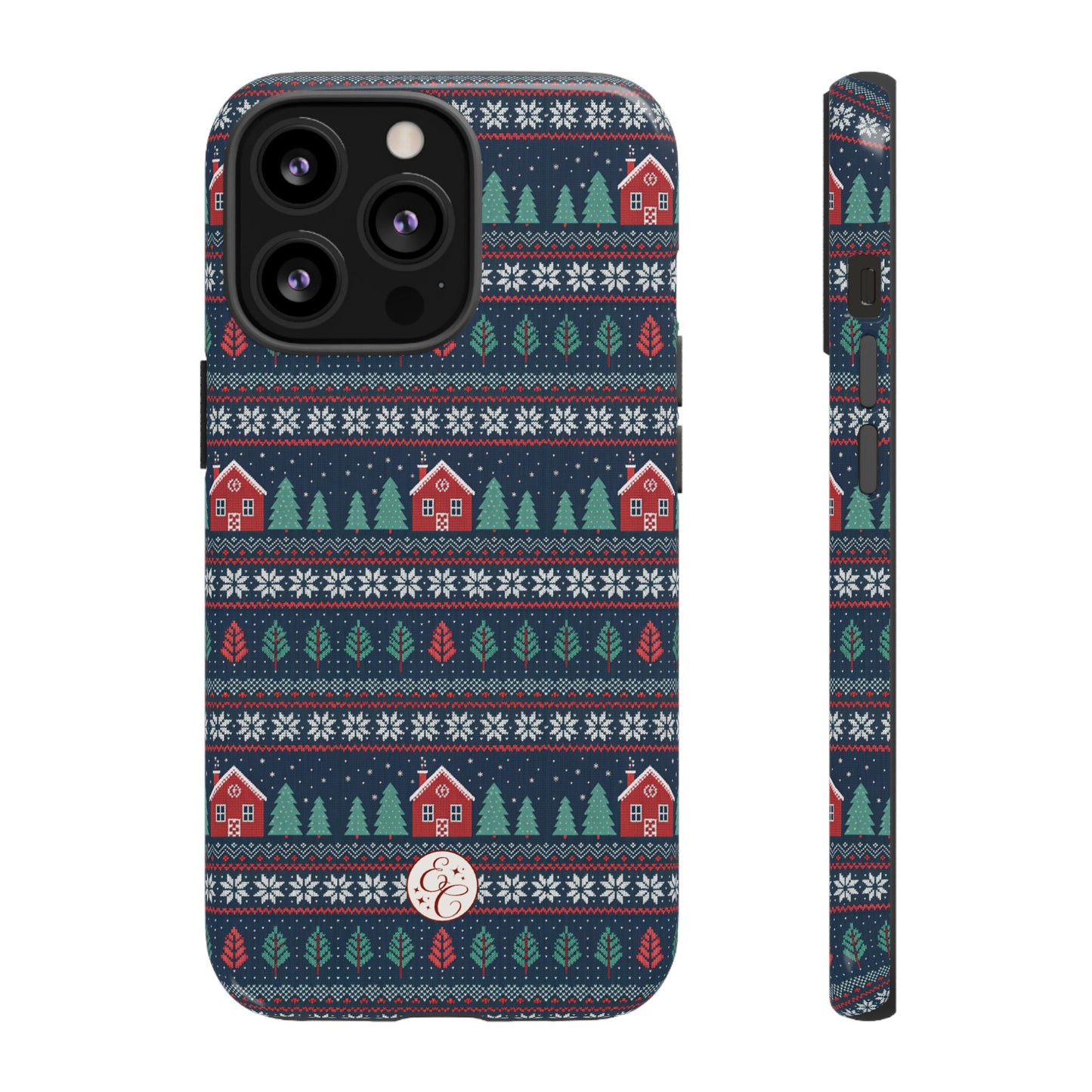 Winter Cottage Pattern Tough Phone Case