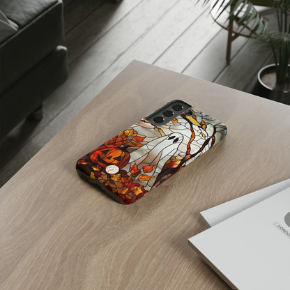Ghost & Pumpkin Stained Glass Halloween Phone Case
