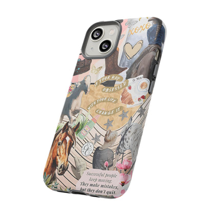 Equestrian Cowgirl Collage Tough Phone Case