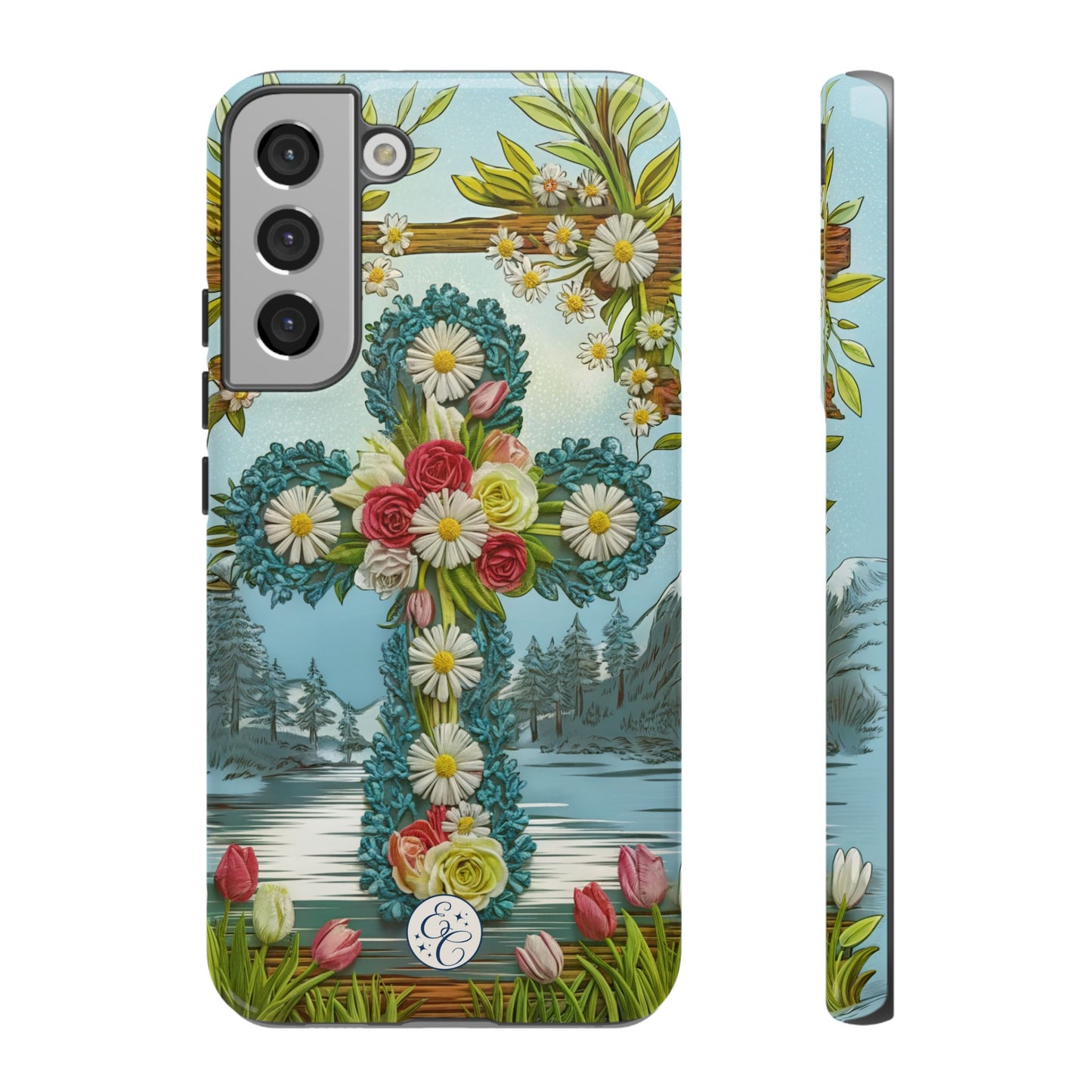 Floral Cross Tough Phone Case