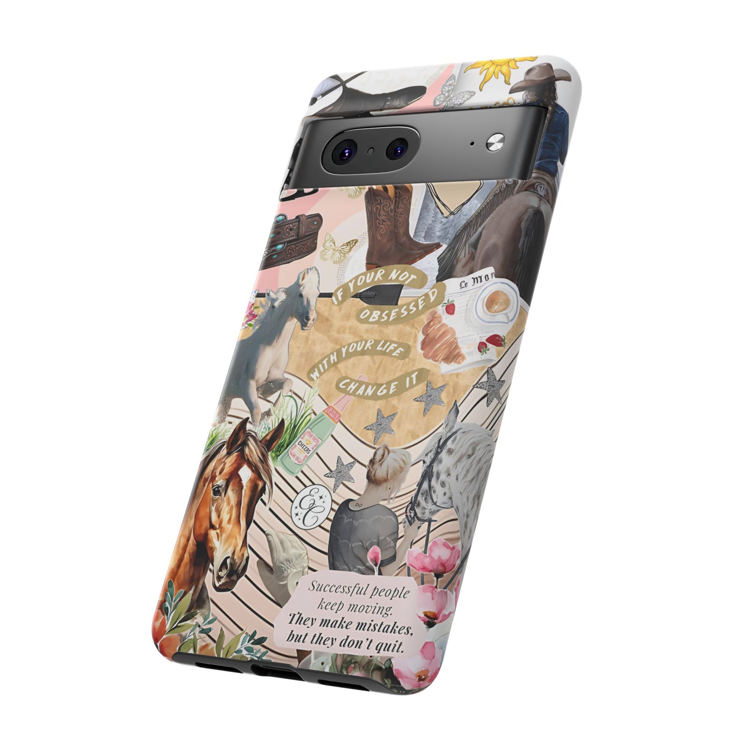 Equestrian Cowgirl Collage Tough Phone Case