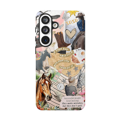 Equestrian Cowgirl Collage Tough Phone Case