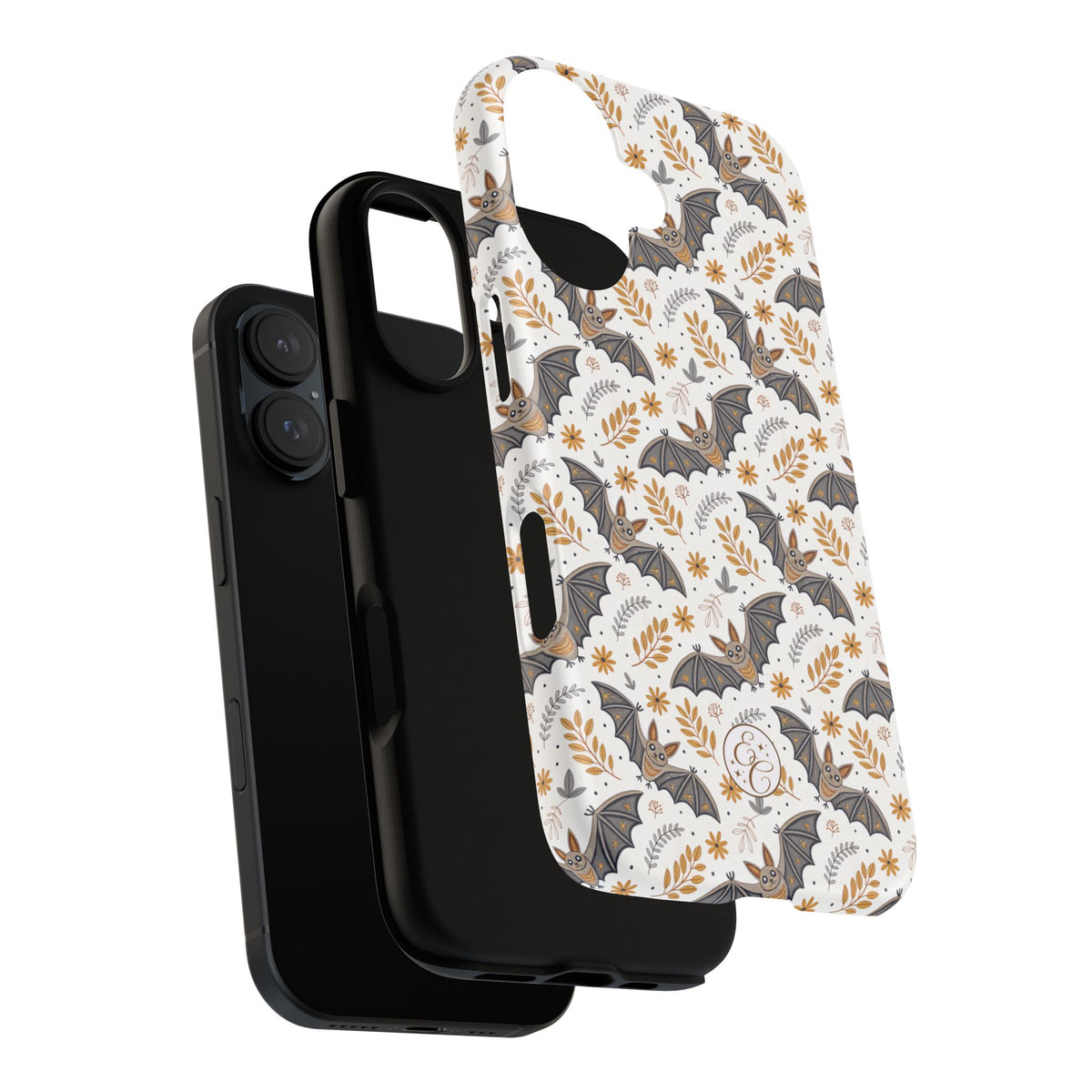 Boho Bat Pattern Halloween Phone Case