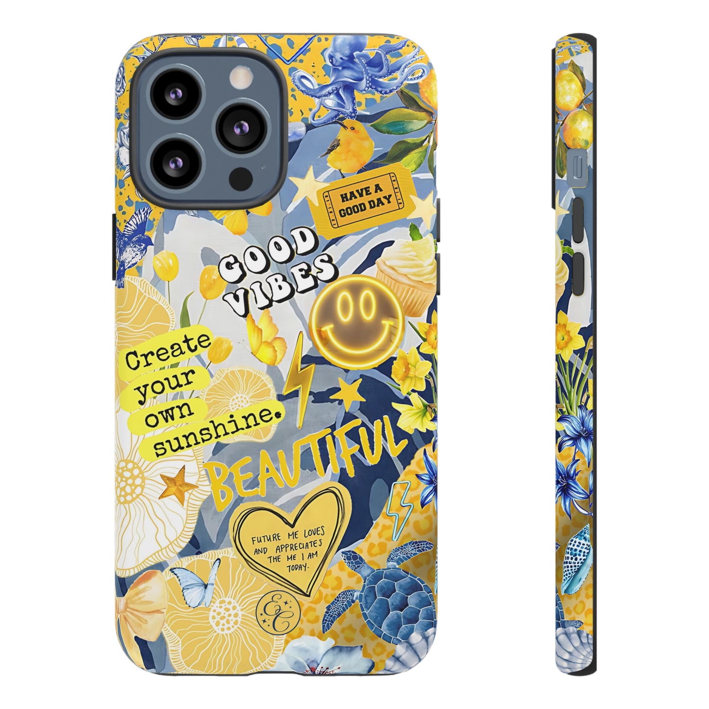 Yellow and Blue Collage Tough Phone Case