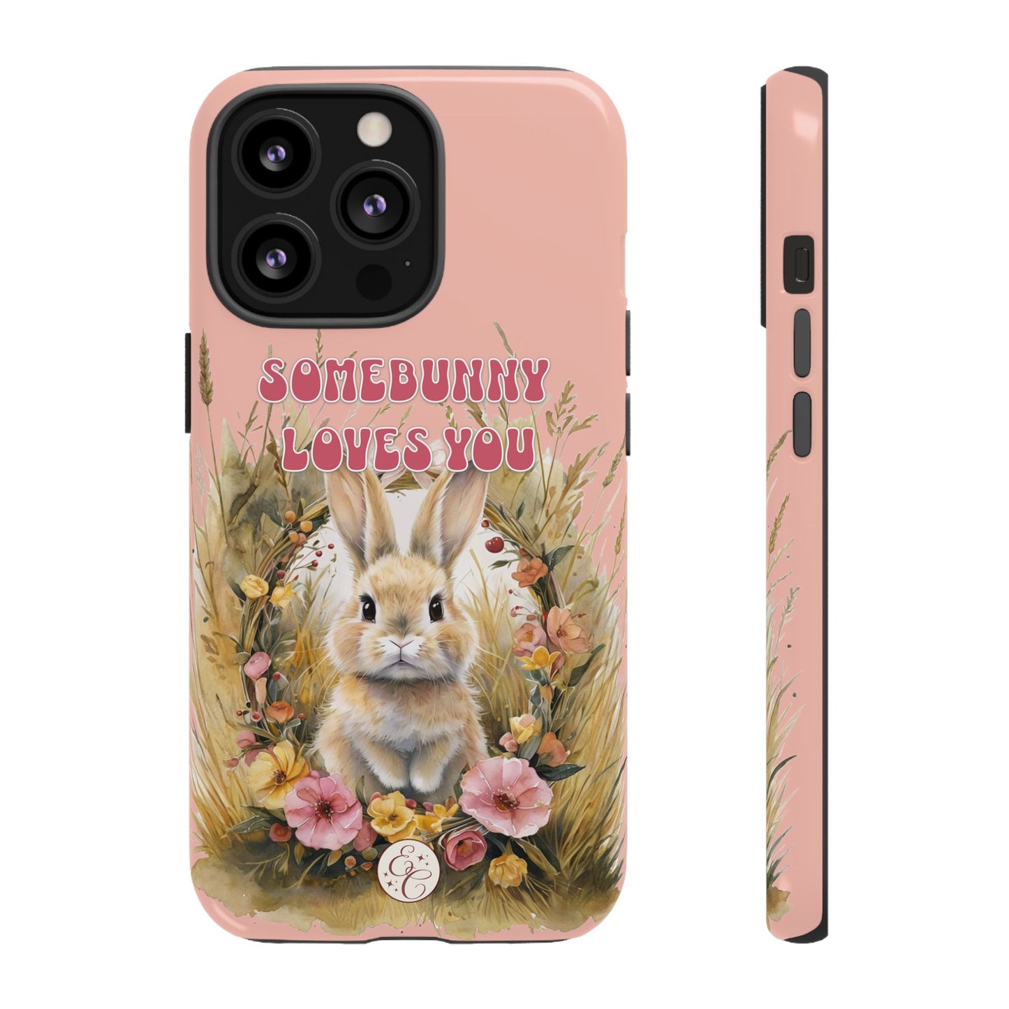 Somebunny Loves You Tough Phone Case - Peach