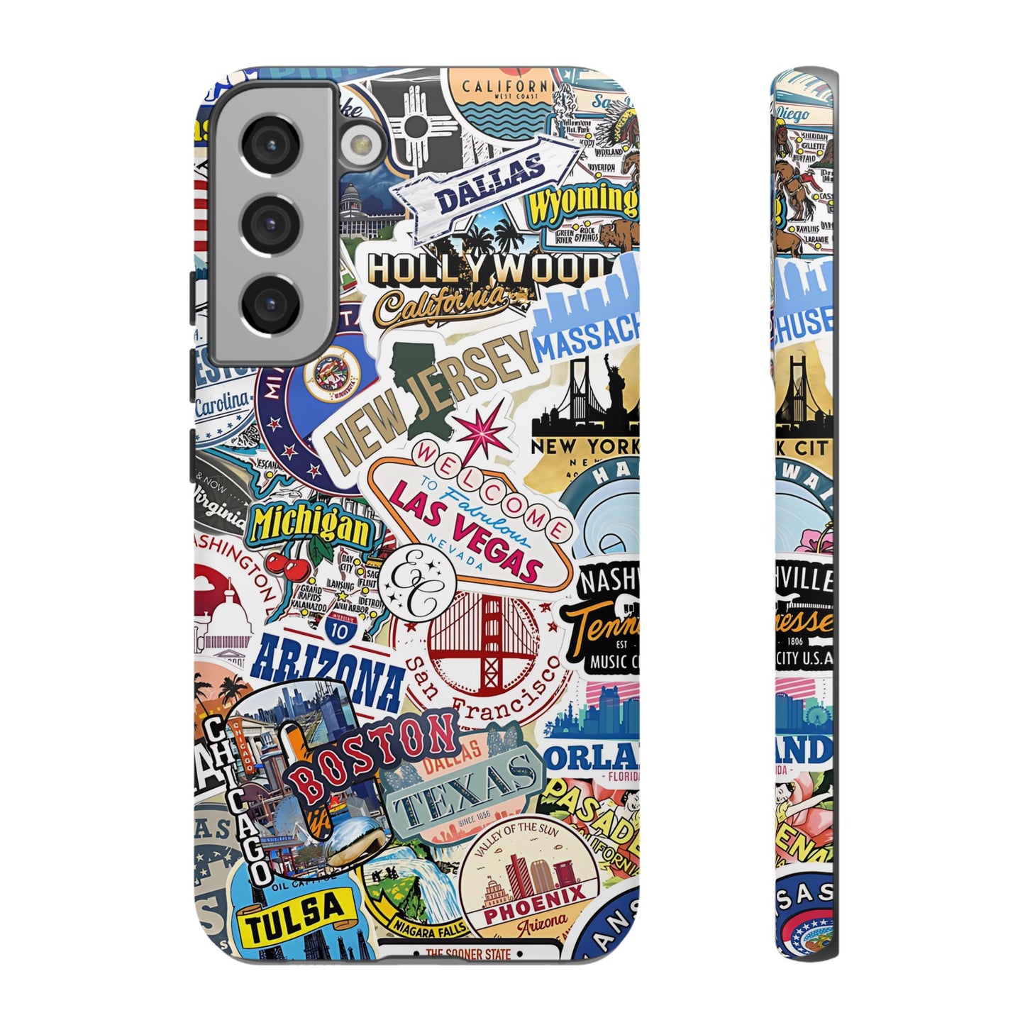 USA Travel Stickers Tough Phone Case