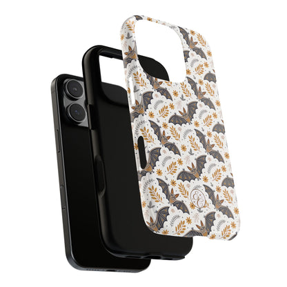 Boho Halloween Bat Pattern Tough Phone Case