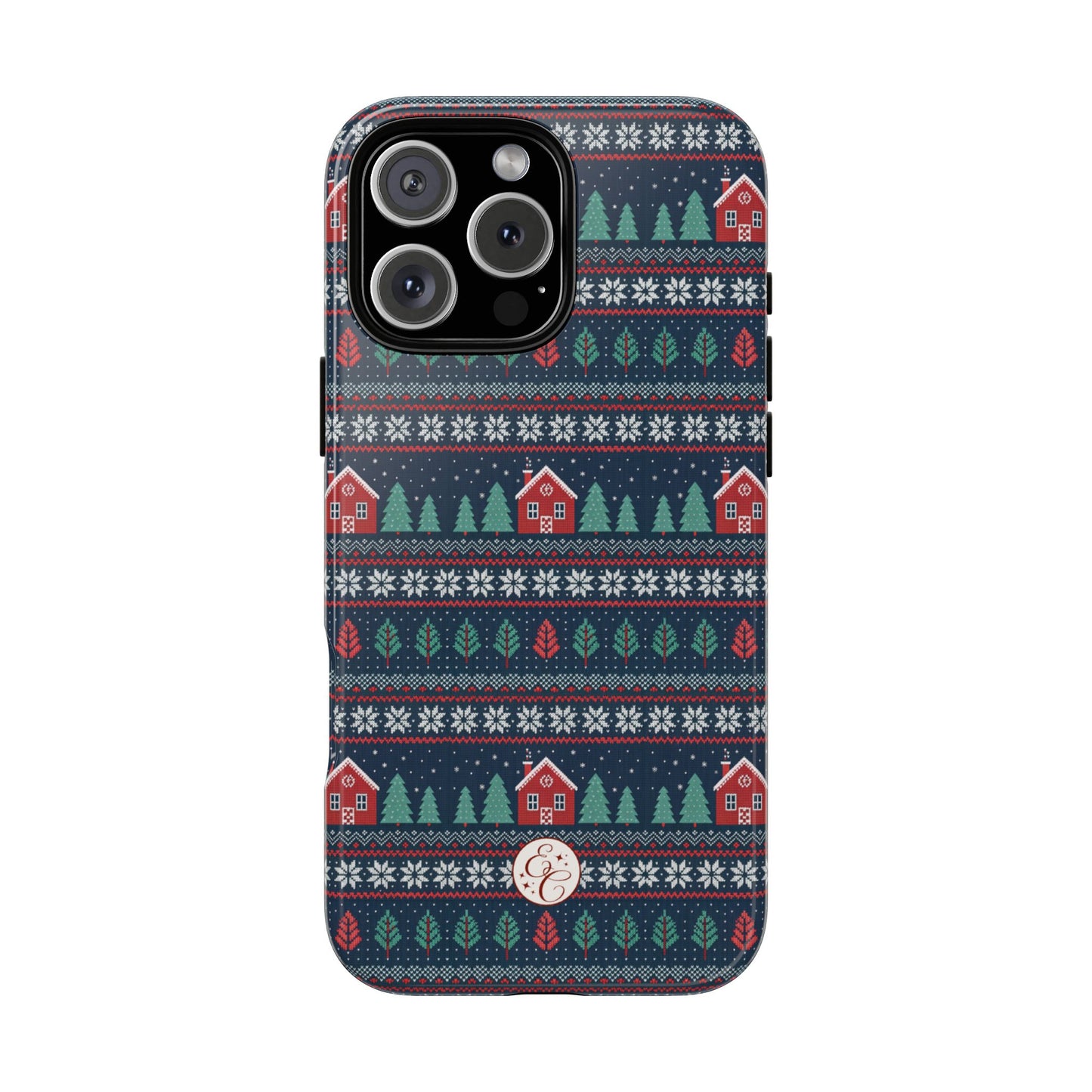 Winter Cottage Pattern Tough Phone Case