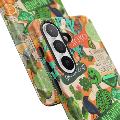 Green and Orange Collage Tough Phone Case