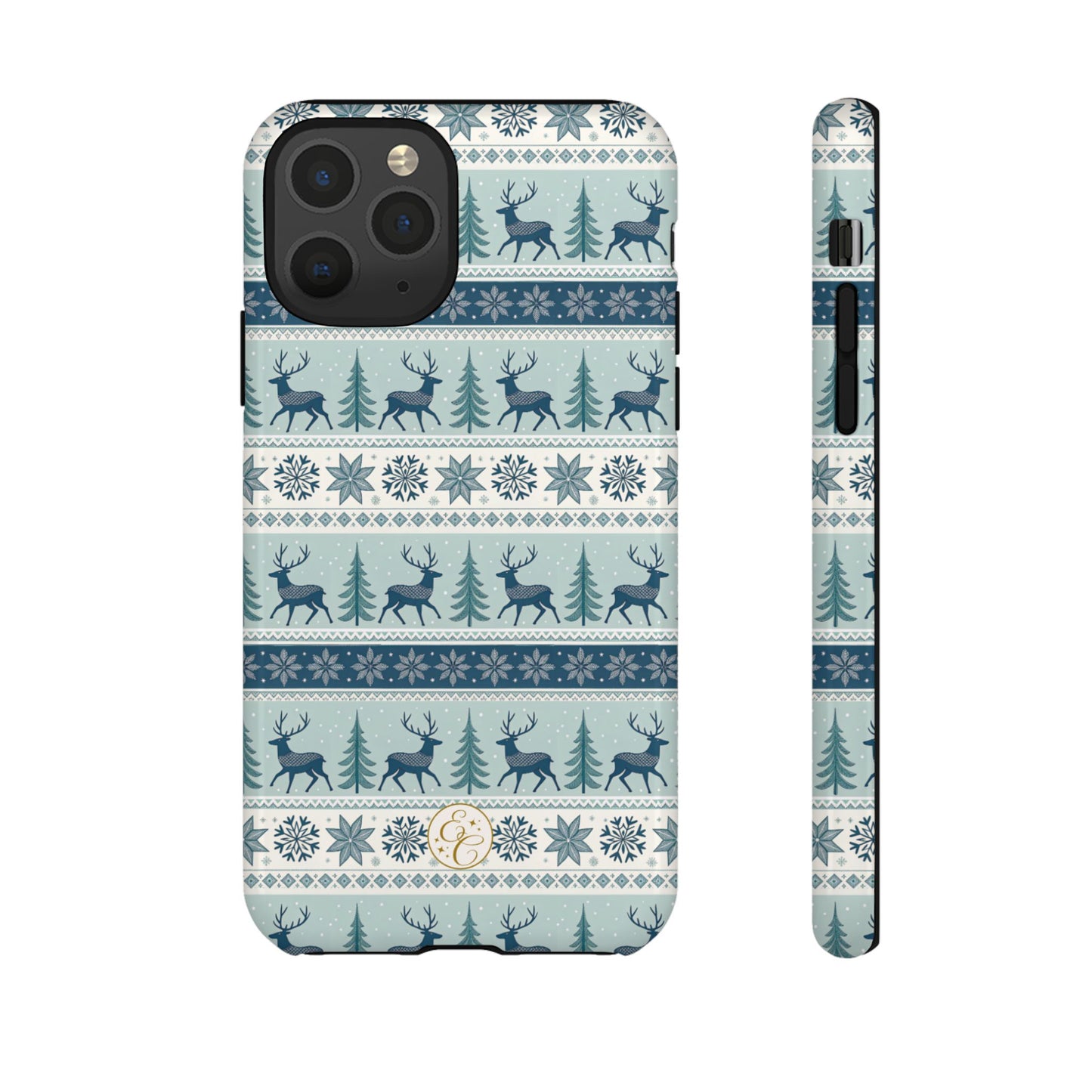 Blue Winter Reindeer Tough Phone Case
