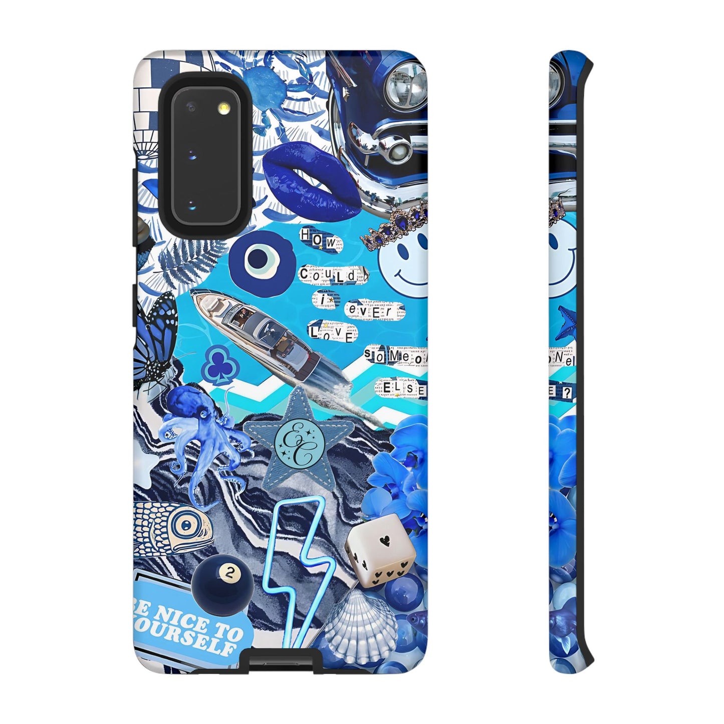 Eclectic Blue Collage Tough Phone Case