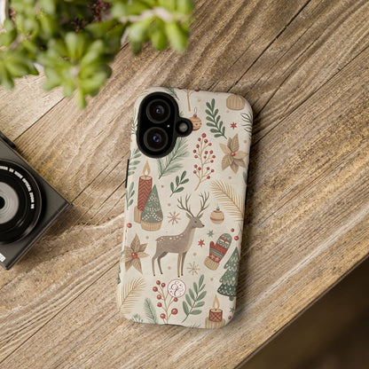 Rustic Christmas Reindeer Tough Phone Case