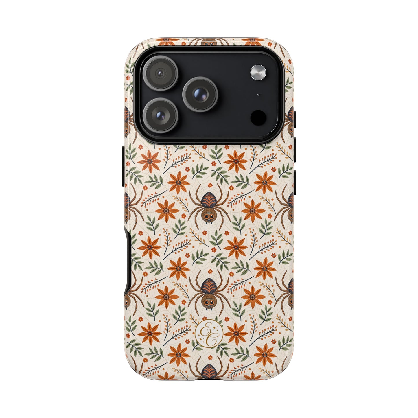 Boho Floral Spider Pattern Tough Phone Case