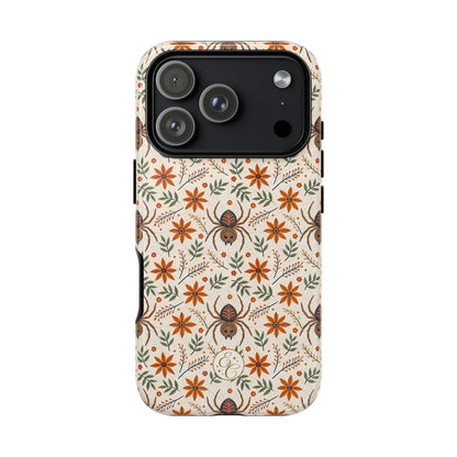 Boho Floral Spider Pattern Tough Phone Case